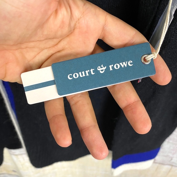 Nordstrom COURT & ROWE Belle Noel Varsity Cardigan Black Sweater in Rich… - Picture 8 of 9